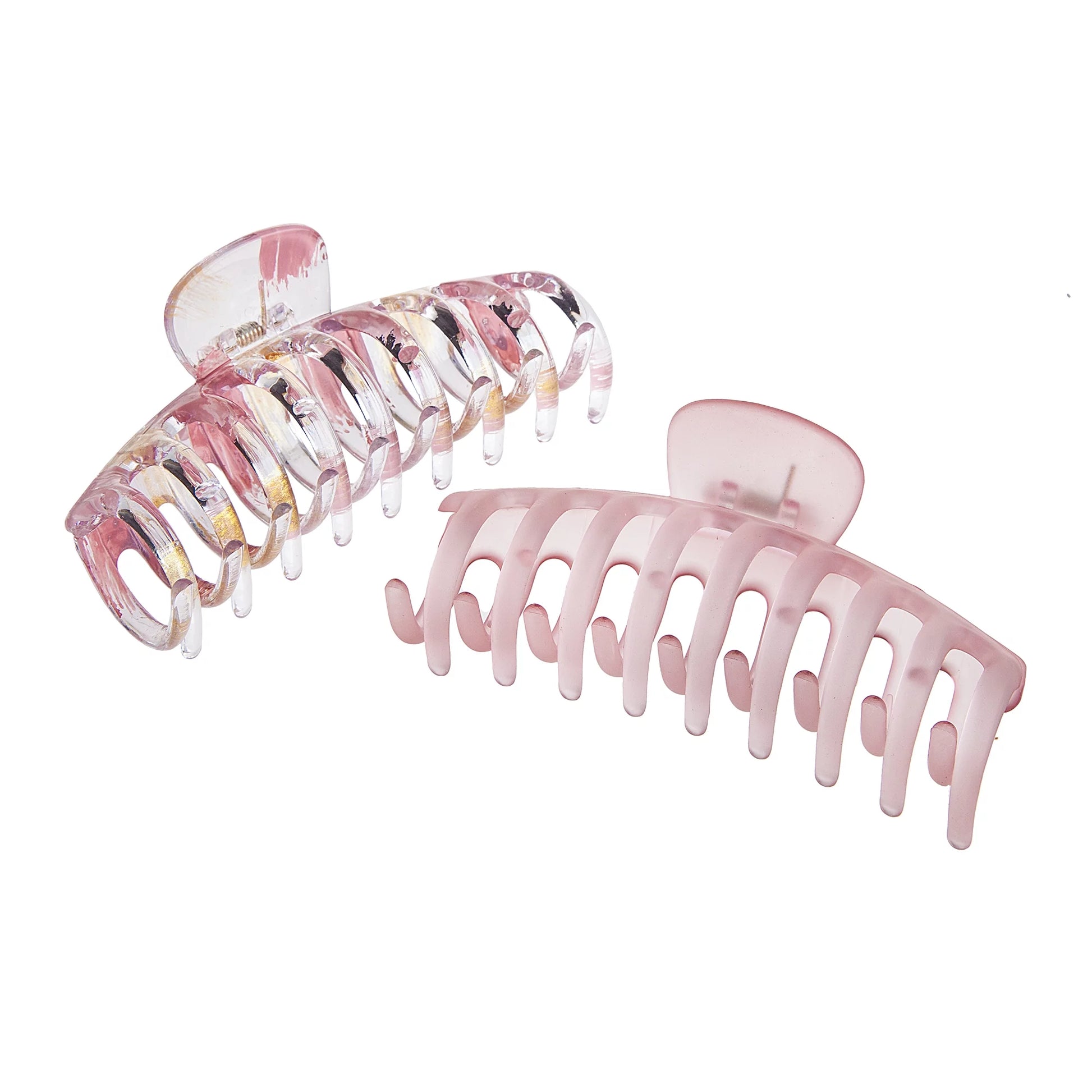 Wide-Curved No-Slip Claw Clips, Multicolor & Peach Painted, 2 Ct