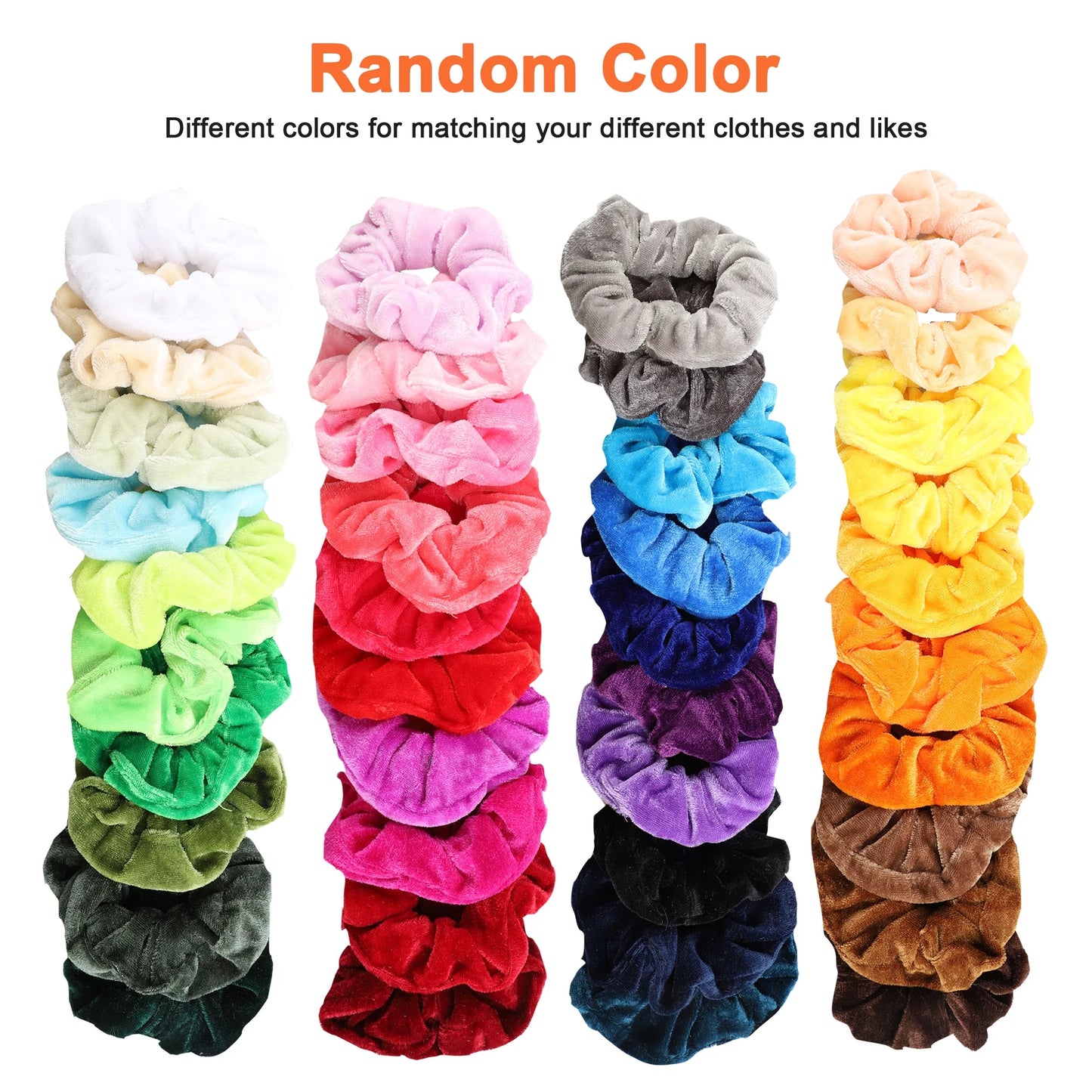 40/20Pcs Hair Scrunchies,  Elastic Velvet Hair Ropes, Multicolor Hair Ties, Ponytail Holder